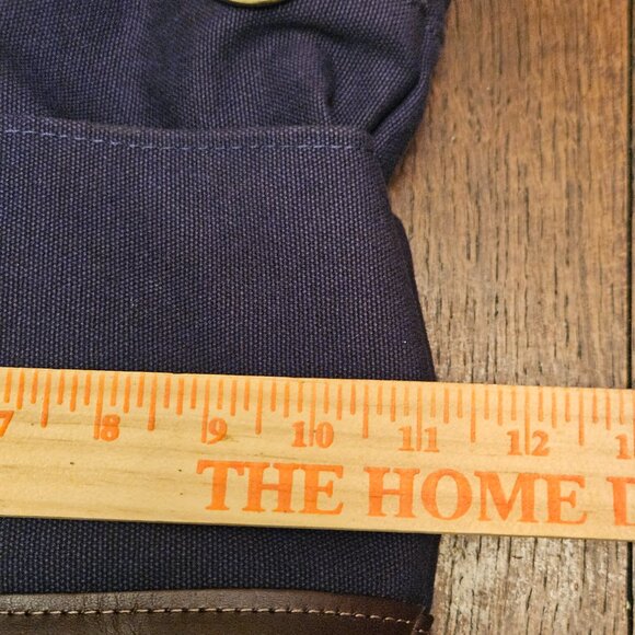 R. Riveter Navy Canvas & Brown Leather handbag. Made in USA - Picture 5 of 7